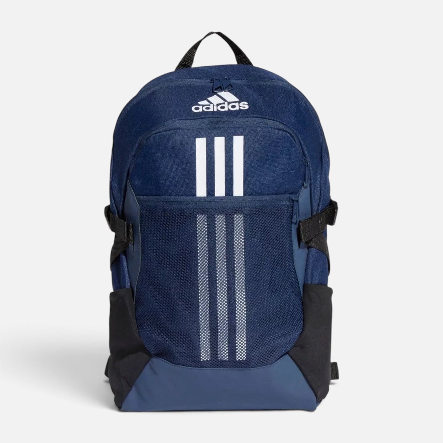 Zaino Ares Sport Arezzo Adidas Tiro blu con tre strisce bianche, logo frontale e tasca in mesh per sport e scuola