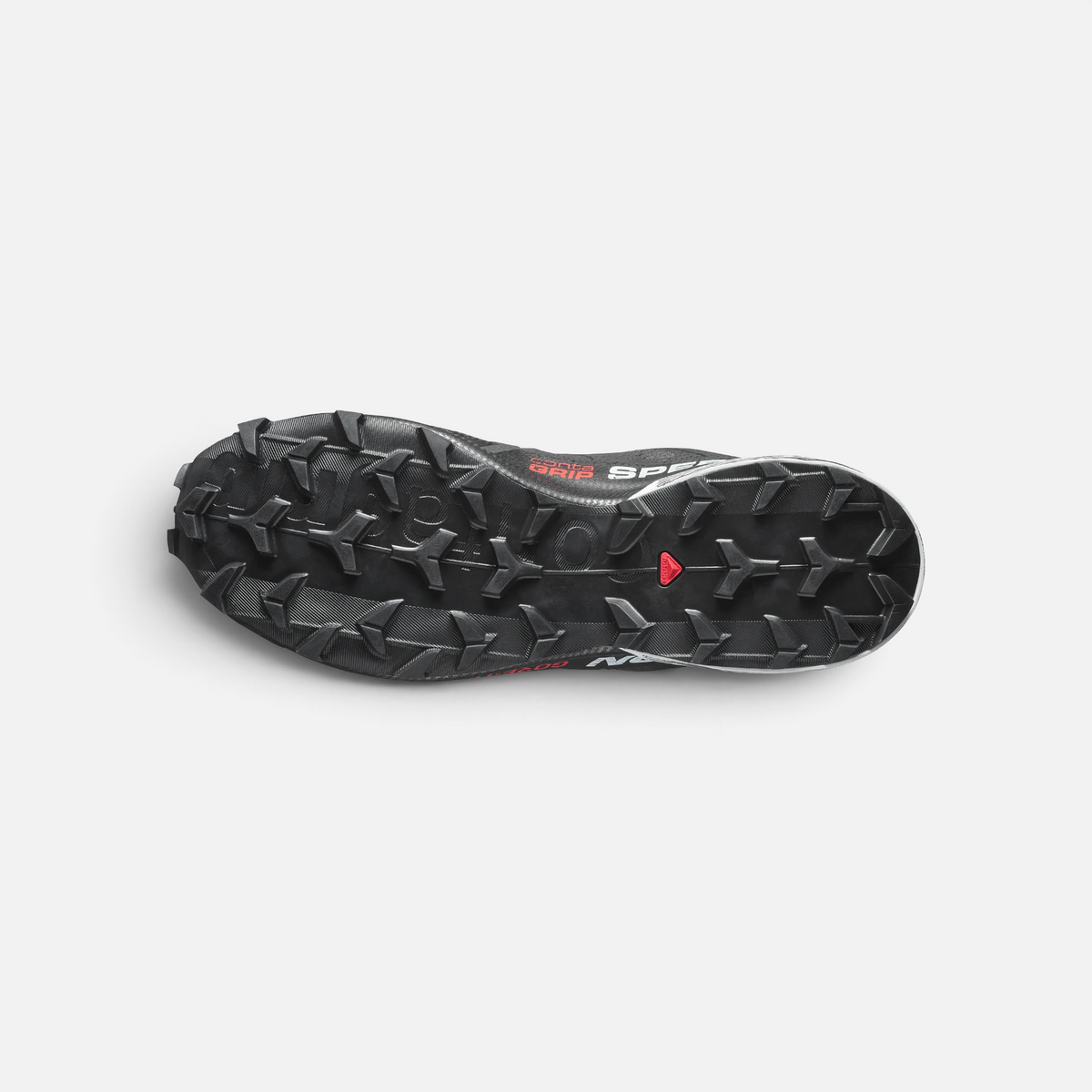 Suola nera Contagrip delle scarpe da trail running Ares Sport Arezzo Salomon Speedcross con tasselli profondi