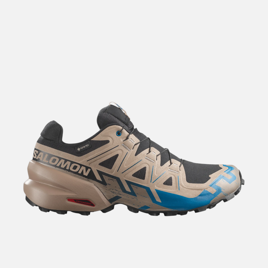 Scarpe da trail running Ares Sport Arezzo Salomon Speedcross in beige, nero e blu con tecnologia impermeabile