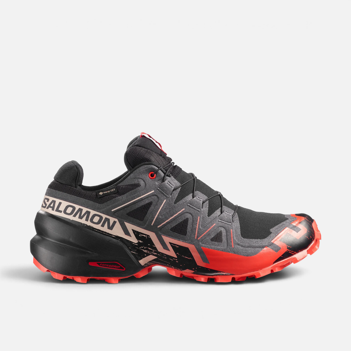 Scarpe da trail running Ares Sport Arezzo Salomon Speedcross 6 nere e rosse con suola Mud Contagrip e Gore-Tex