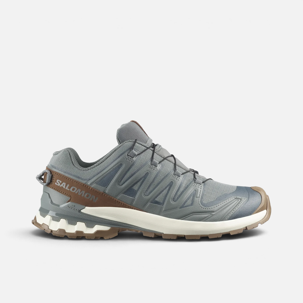 Scarpe da trail running Ares Sport Arezzo Salomon XA Pro 3D grigio antracite con dettagli color cuoio e mesh tecnico