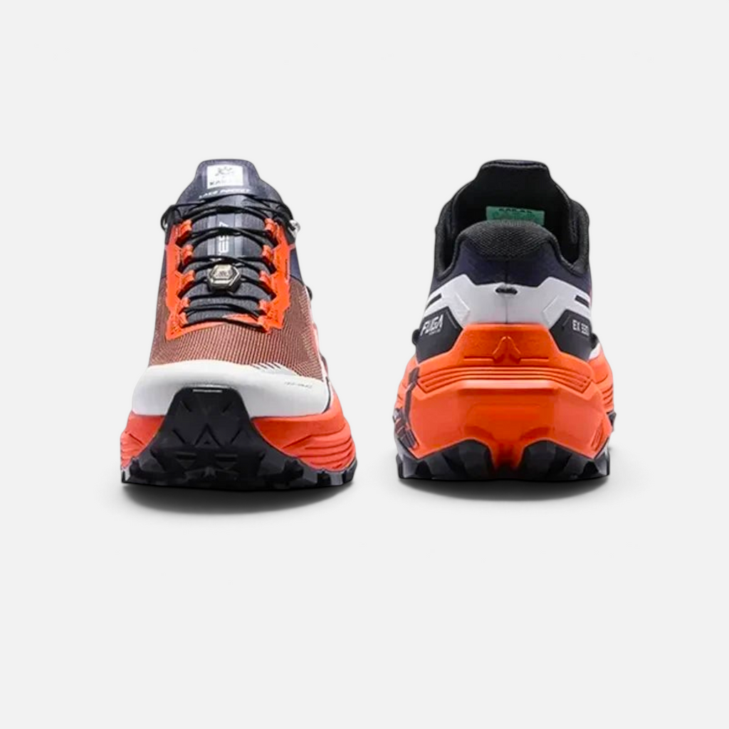 Scarpe da trail running Ares Sport Arezzo arancioni, nere e bianche con suola Vibram e allacciatura rapida