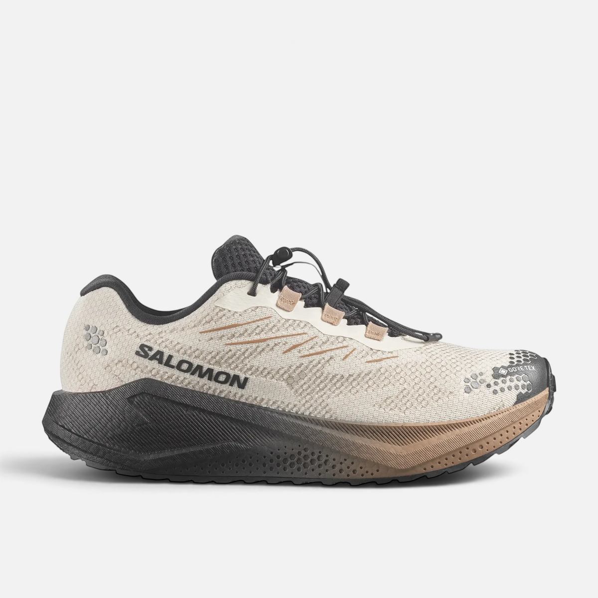 Scarpe da trail running Salomon Ares Sport Arezzo color sabbia con membrana GORE-TEX e allacciatura rapida