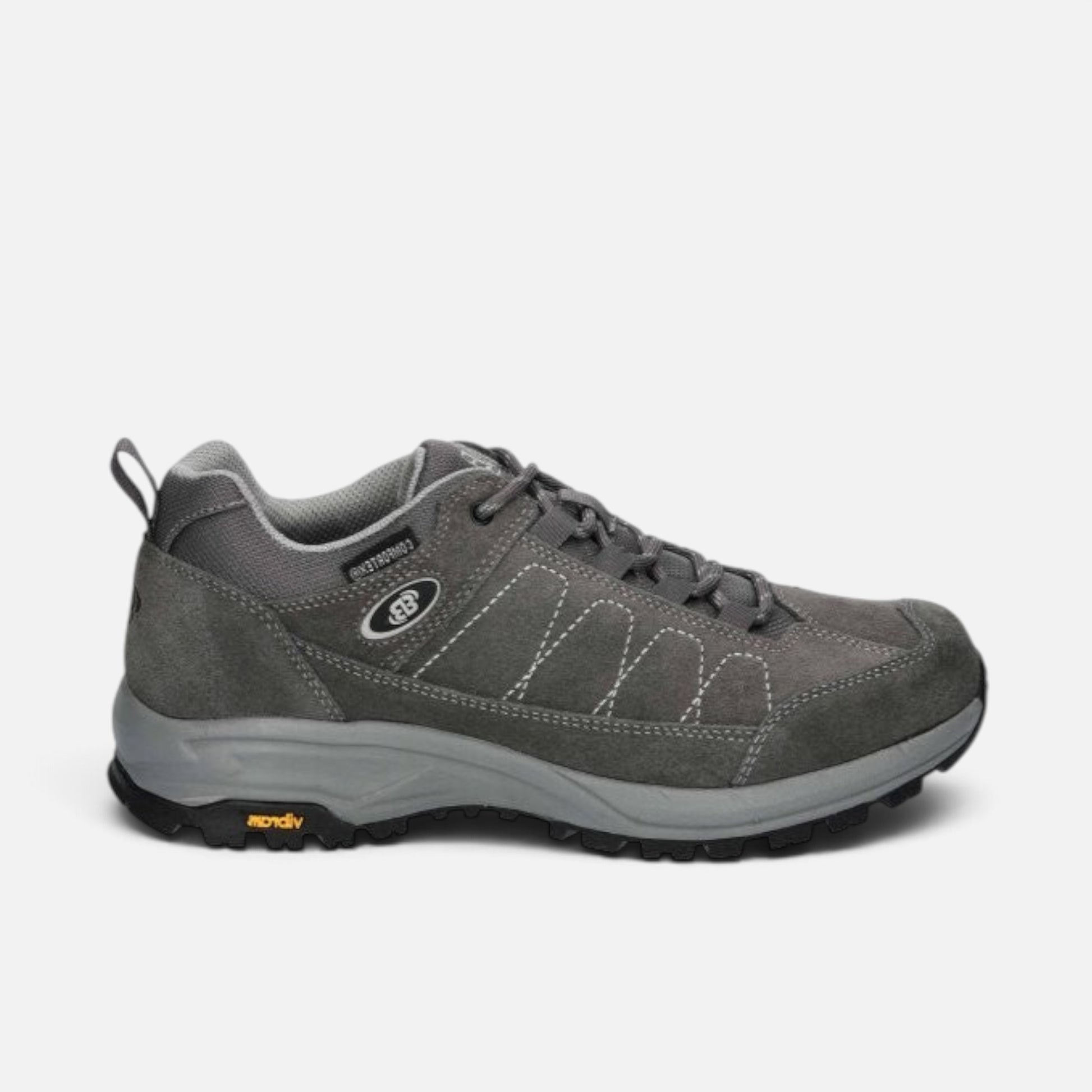 Scarpe da trekking Ares Sport Arezzo in pelle scamosciata grigia con suola Vibram e membrana impermeabile Comfortex
