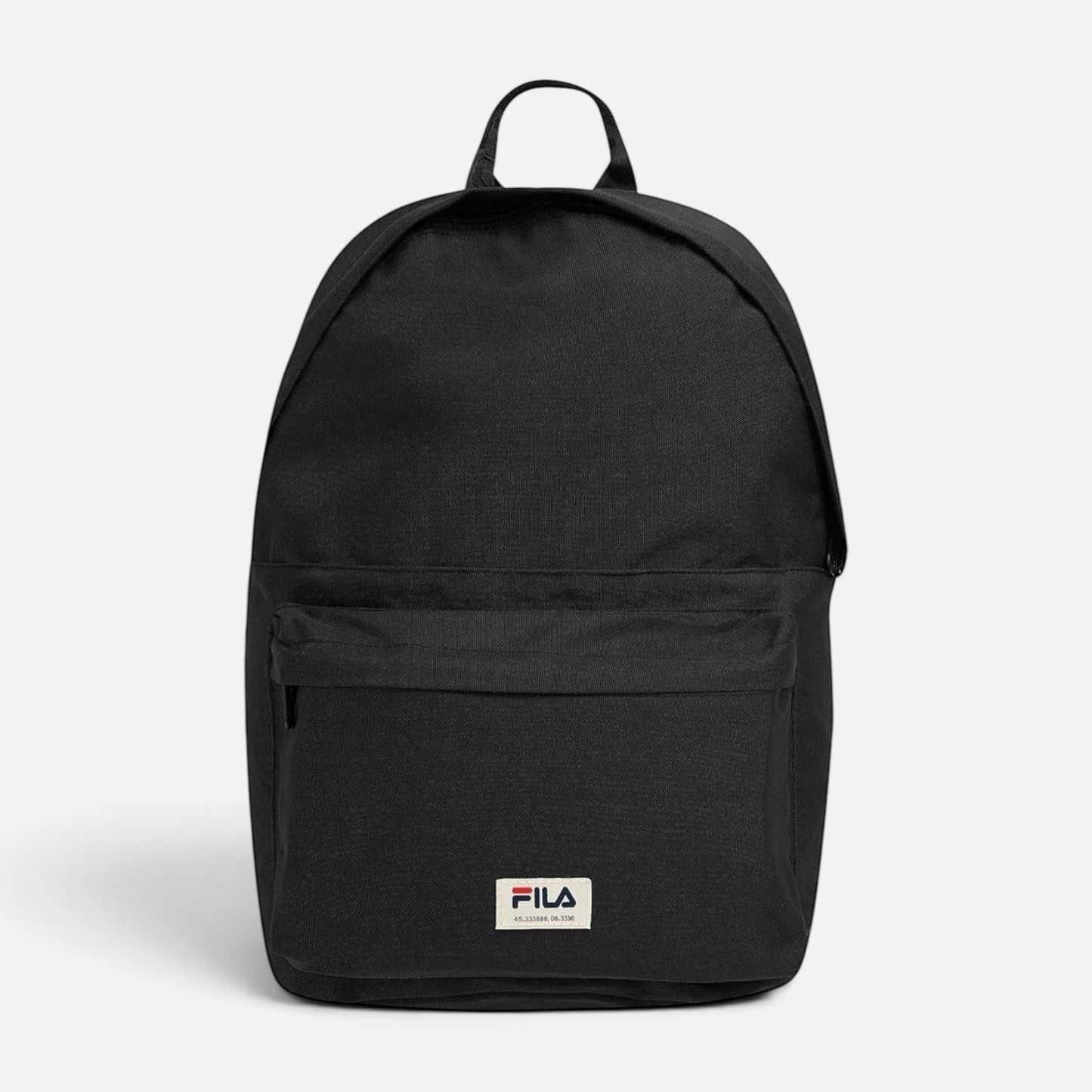 Zaino Ares Sport Arezzo Fila Bejaia nero in tessuto resistente con logo frontale e tasca con zip